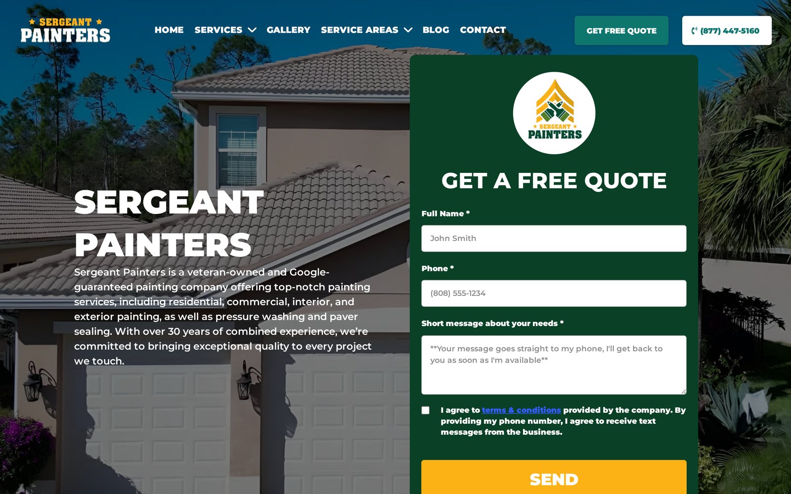 Sergeant Painters website preview