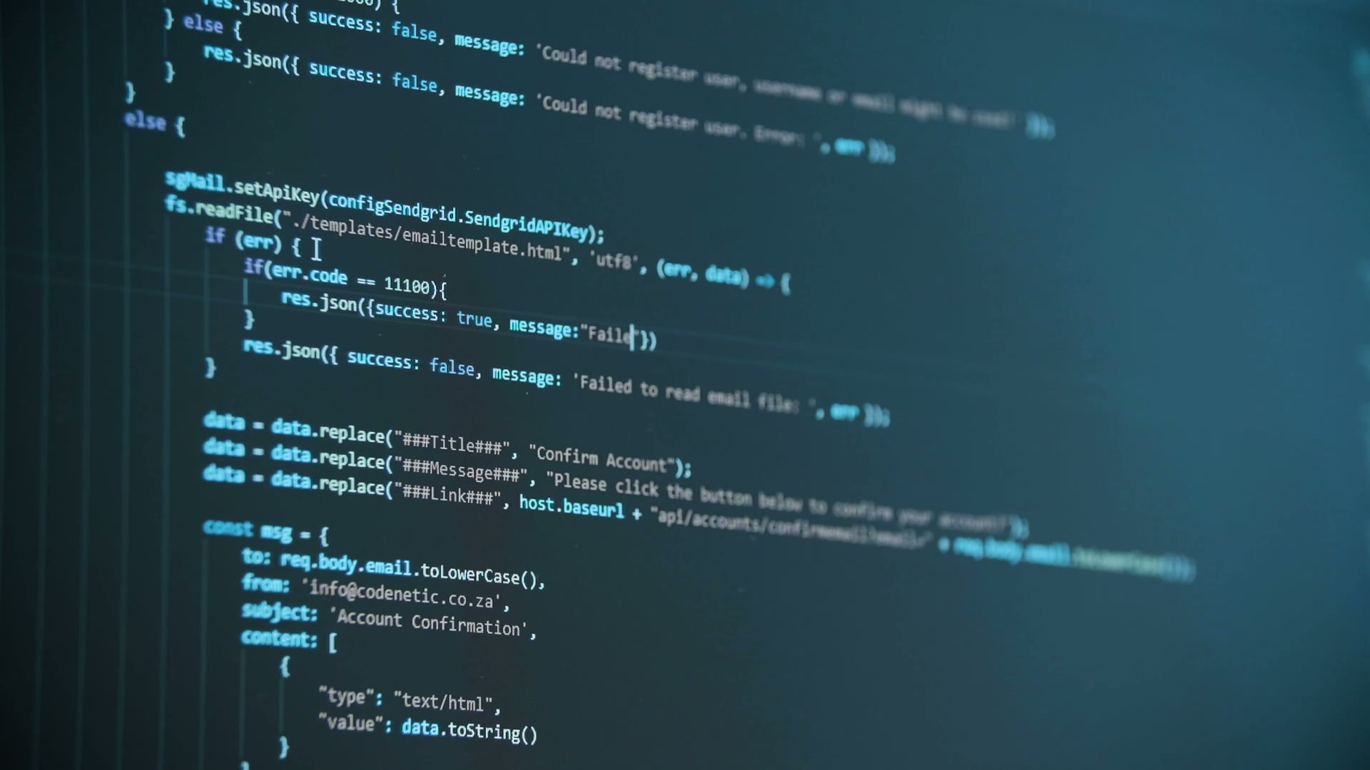 Developer working on a modern web design